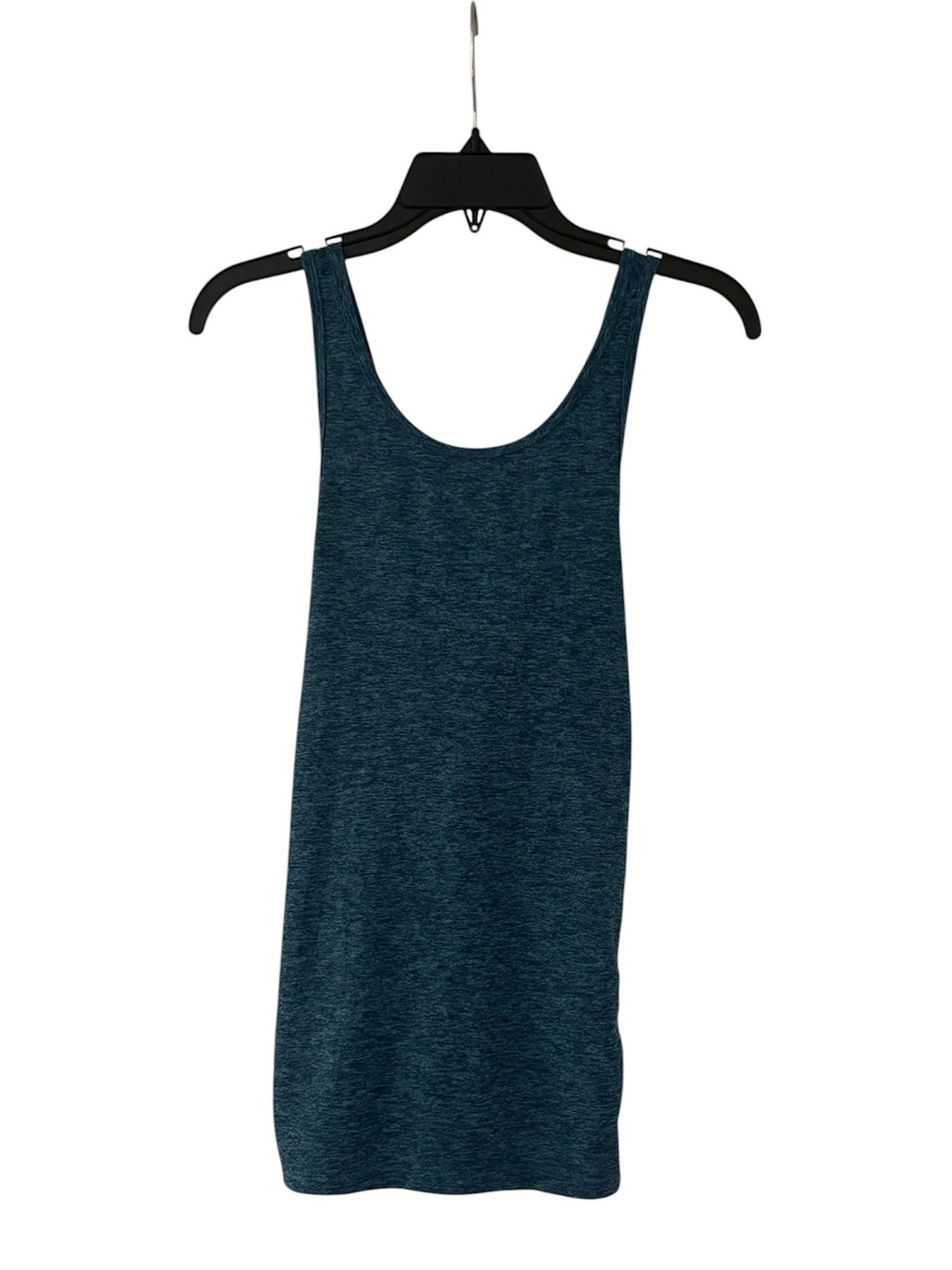 BEYOND YOGA Spacedye Teal Scoop Neck Criss Cross Keyhole Back Tank Top